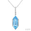 Evoque Gemstone Hexagon Shape & Diamond Pendant