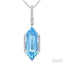 Evoque Gemstone Hexagon Shape & Diamond Pendant