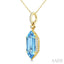 Evoque Gemstone Hexagon Shape & Diamond Pendant