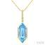 Evoque Gemstone Hexagon Shape & Diamond Pendant