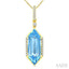Evoque Gemstone Hexagon Shape & Diamond Pendant
