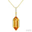 Evoque Gemstone Hexagon Shape & Diamond Pendant