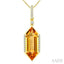 Evoque Gemstone Hexagon Shape & Diamond Pendant