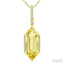 Evoque Gemstone Hexagon Shape & Diamond Pendant