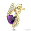 Heart Shape Gemstone & Diamond Earrings