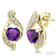 Heart Shape Gemstone & Diamond Earrings