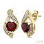 Heart Shape Gemstone & Diamond Earrings