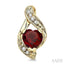 Heart Shape Gemstone & Diamond Earrings