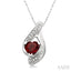 Heart Shape Gemstone & Diamond Pendant