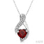 Heart Shape Gemstone & Diamond Pendant