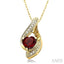 Heart Shape Gemstone & Diamond Pendant