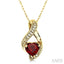 Heart Shape Gemstone & Diamond Pendant