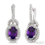 Oval Shape Gemstone & Halo Diamond Earrings