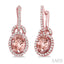 Oval Shape Gemstone & Halo Diamond Earrings