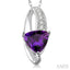 Trillion Shape Gemstone & Diamond Pendant