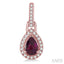 Pear Shape Gemstone & Halo Diamond Earrings