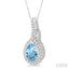 Pear Shape Gemstone & Halo Diamond Pendant