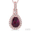 Pear Shape Gemstone & Halo Diamond Pendant