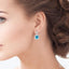 Cushion Shape Gemstone & Halo Diamond Earrings