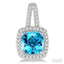 Cushion Shape Gemstone & Halo Diamond Earrings
