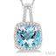 Cushion Shape Gemstone & Halo Diamond Pendant