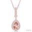 Pear Shape Gemstone & Halo Diamond Pendant