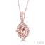 Oval Shape Gemstone & Halo Diamond Pendant