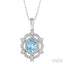Oval Shape Gemstone & Diamond Pendant