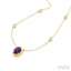 Bead Bijoux Oval Shape Gemstone & Halo Diamond Station Necklace
