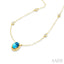 Bead Bijoux Oval Shape Gemstone & Halo Diamond Station Necklace
