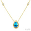 Pear Shape Gemstone & Halo Diamond Station Necklace