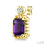 Bead Bijoux Emerald Shape Gemstone & Diamond Earrings