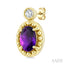 Oval Shape Gemstone & Diamond Earrings