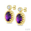 Bead Bijoux Oval Shape Gemstone & Diamond Earrings