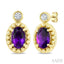Bead Bijoux Oval Shape Gemstone & Diamond Earrings