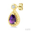 Pear Shape Gemstone & Diamond Earrings