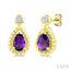 Pear Shape Gemstone & Diamond Earrings