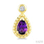 Pear Shape Gemstone & Diamond Earrings