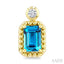 Emerald Shape Gemstone & Diamond Earrings