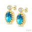 Bead Bijoux Oval Shape Gemstone & Diamond Earrings