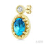 Bead Bijoux Oval Shape Gemstone & Diamond Earrings