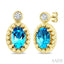Bead Bijoux Oval Shape Gemstone & Diamond Earrings