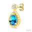 Pear Shape Gemstone & Diamond Earrings