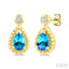 Pear Shape Gemstone & Diamond Earrings