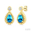 Bead Bijoux Pear Shape Gemstone & Diamond Earrings