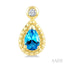 Pear Shape Gemstone & Diamond Earrings