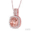 Cushion Shape Gemstone & Halo Diamond Pendant