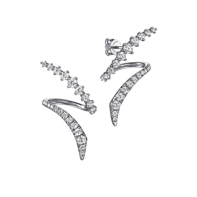 Graduating Diamond Bypass Earrings