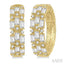 Three Row Baguette Diamond Huggie Earrings