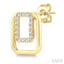 Golden Glow Emerald Shape Petite Diamond Fashion Earrings